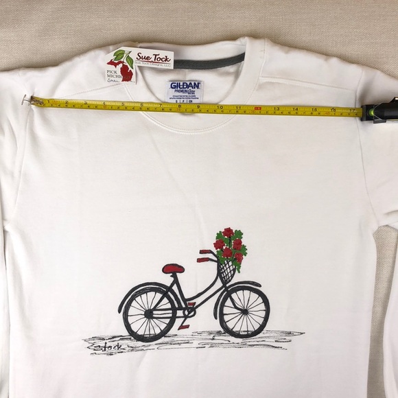 NWT Bicycle Geranium Basket Sweatshirt Ladies Sz S - Picture 3 of 8